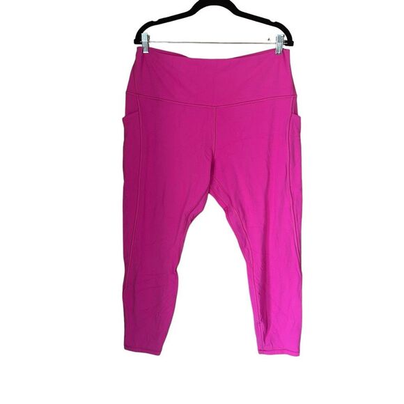 Lululemon Women's Pull-On Stretch Pockets Capri Leggings Sonic Pink Size 18 - Picture 1 of 6
